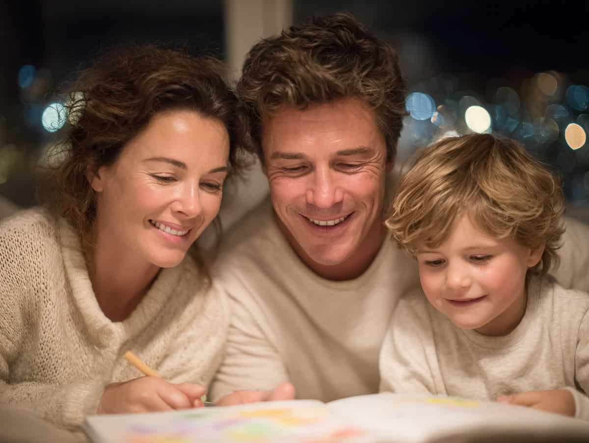 Family creating Christmas Eve traditions