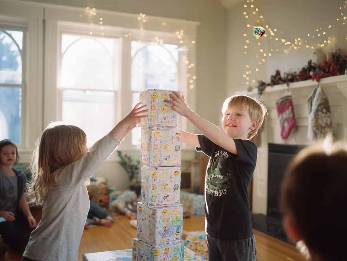 Christmas Games for Kids-4 | Fit Fun And Over 40 Christmas gift stack game