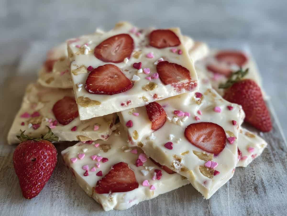 Yogurt Bark with Strawberries