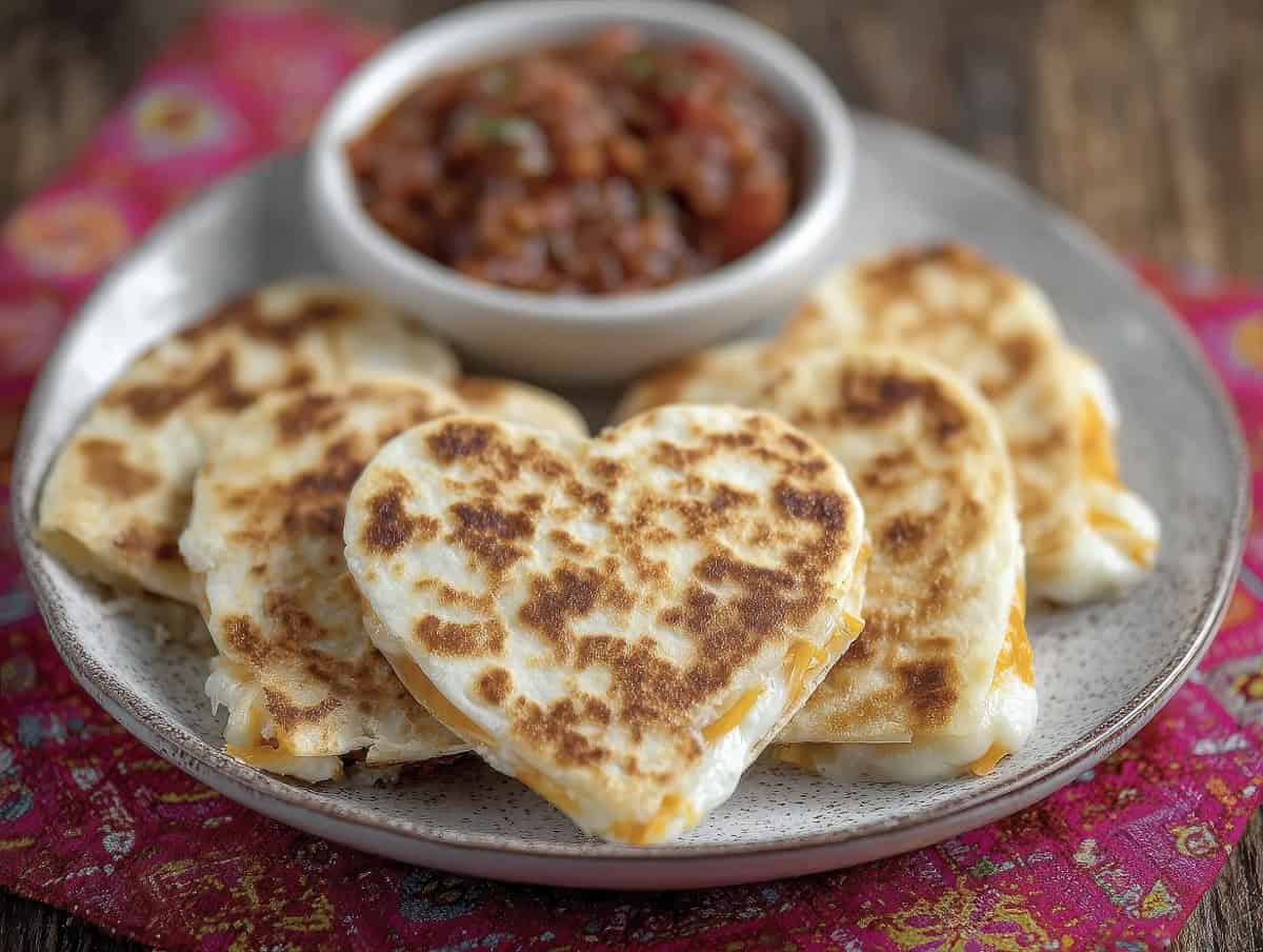 Mini Heart Quesadillas