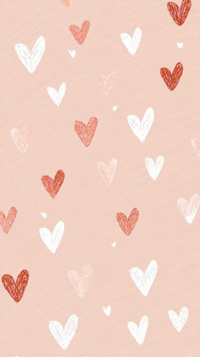 Warm earthy valentine hearts background