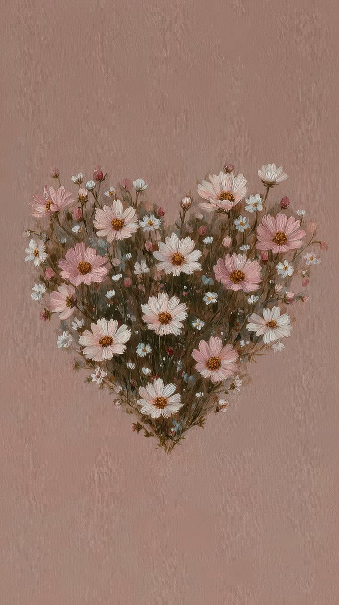 Pastel boho wallpaper for Valentine’s Day