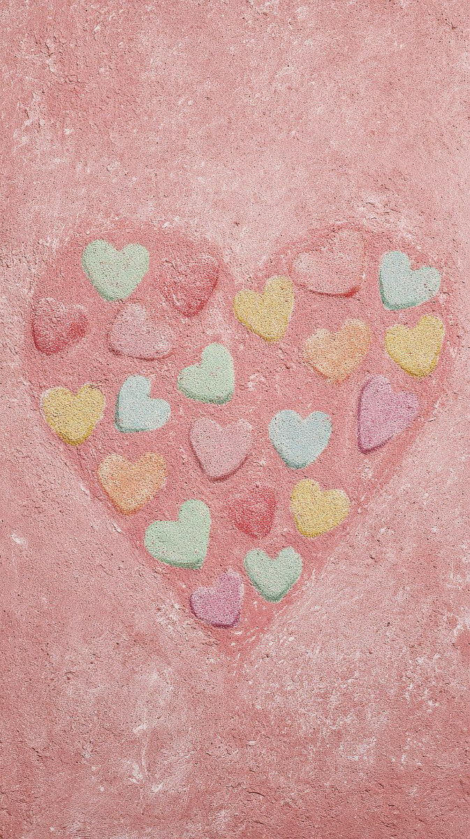 Clean heart icon wallpaper for February