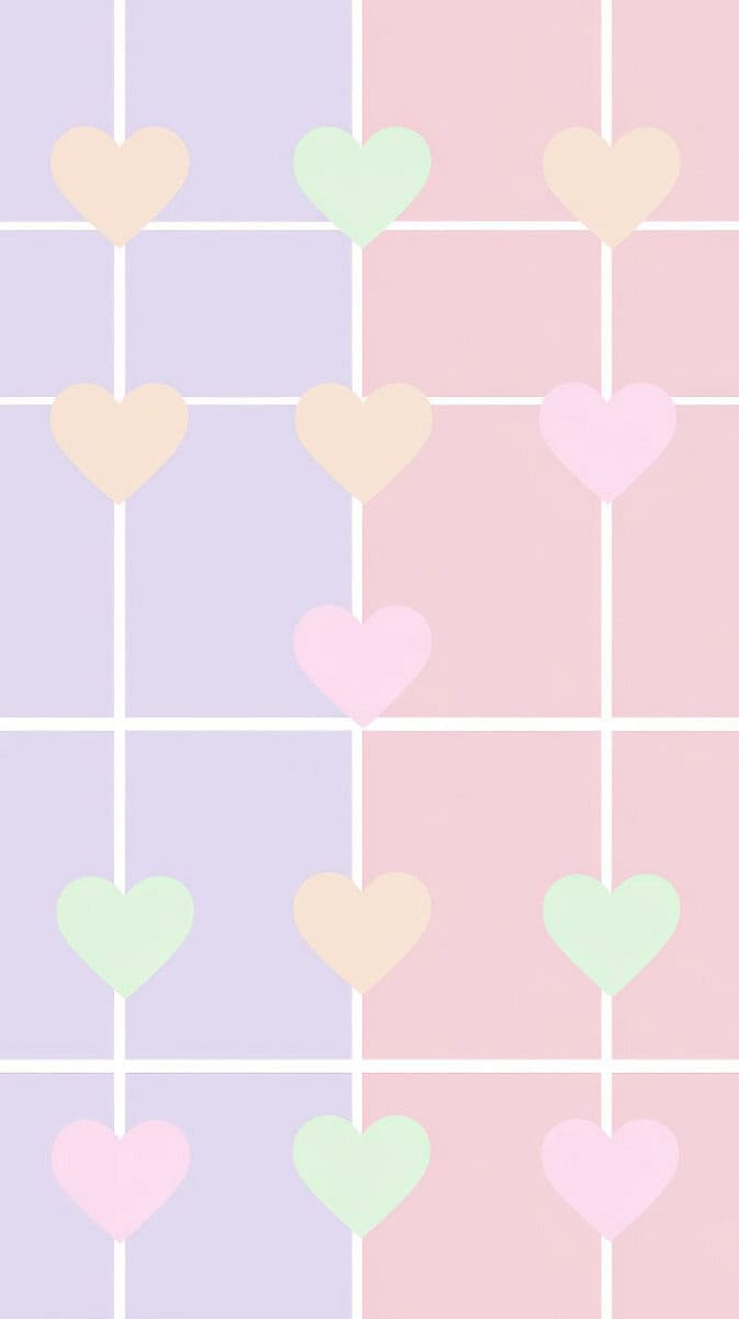 Aesthetic pastel heart candy wallpaper