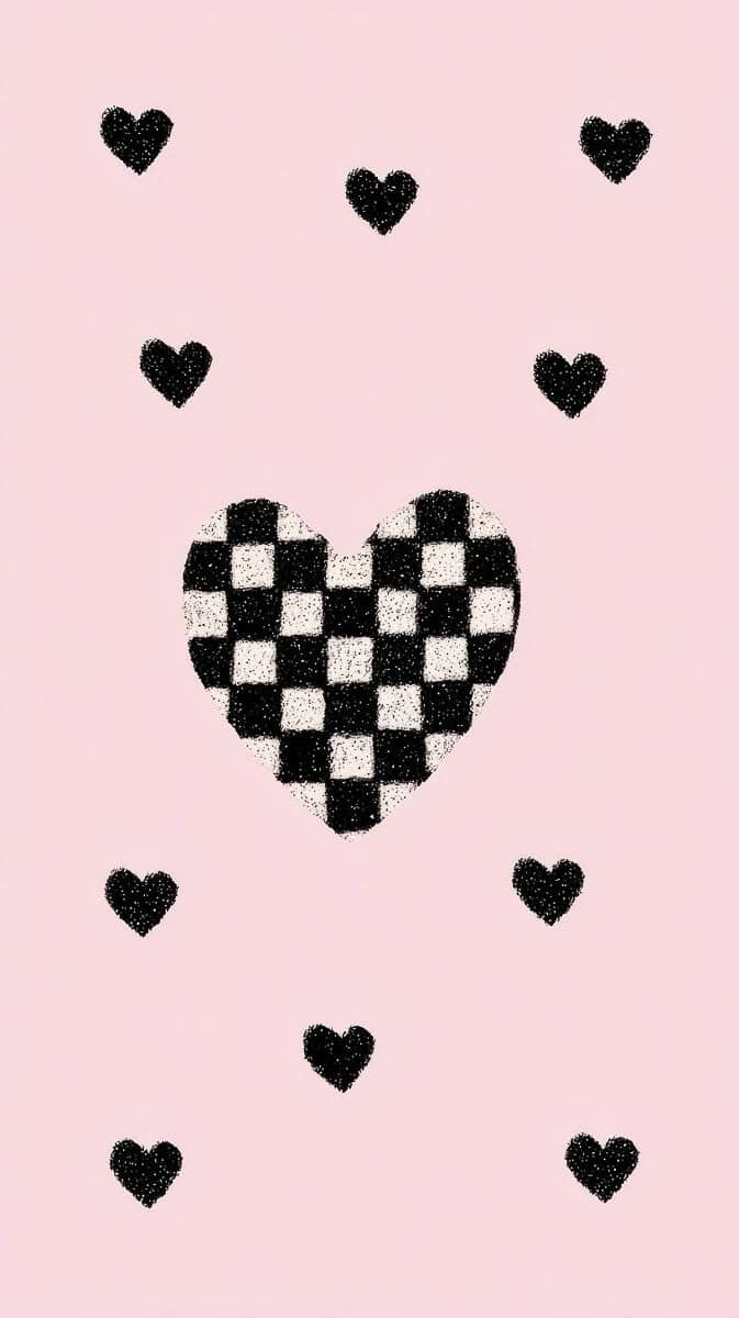 Modern coquette heart wallpaper