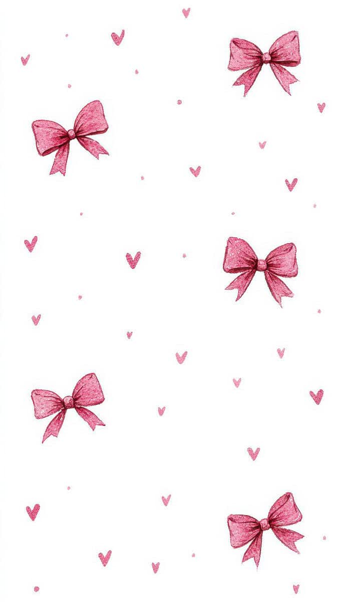 Light romantic wallpaper with hearts and florals