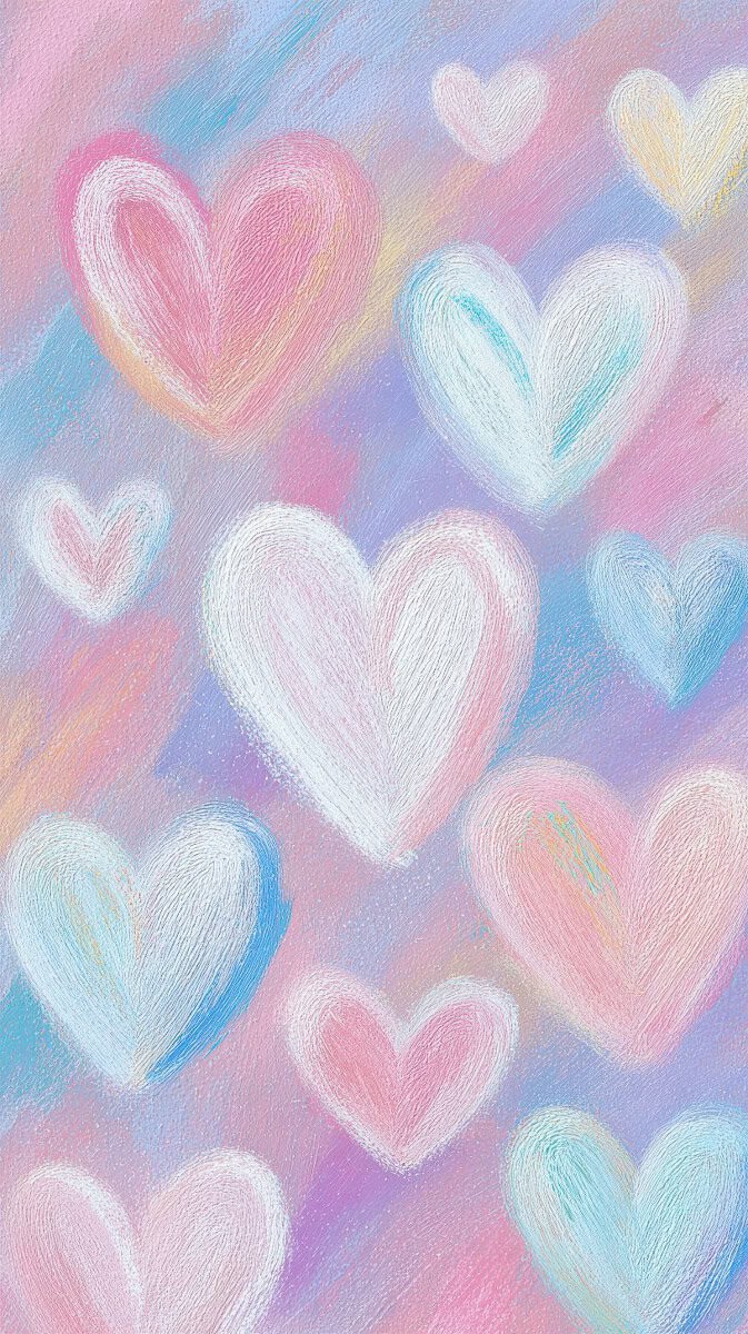 Abstract pastel hearts Valentine background