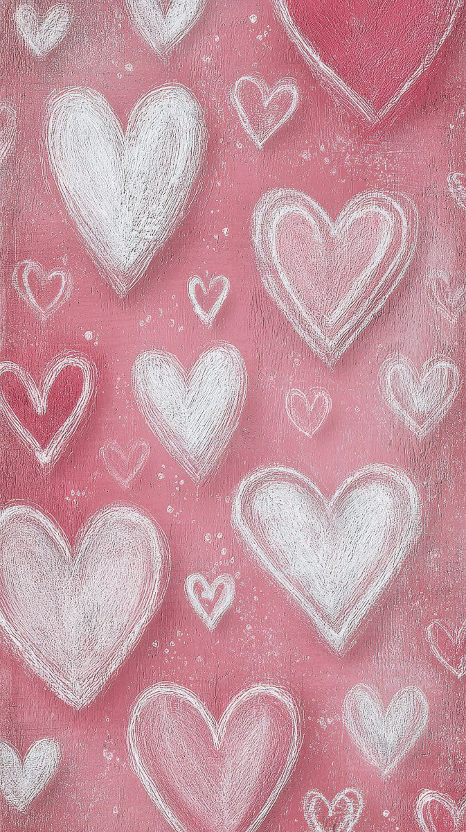Subtle heart pattern with dusty pink hues