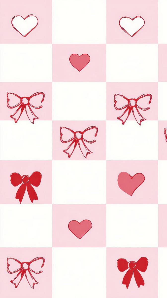 Aesthetic Valentine’s phone wallpaper with blush tones