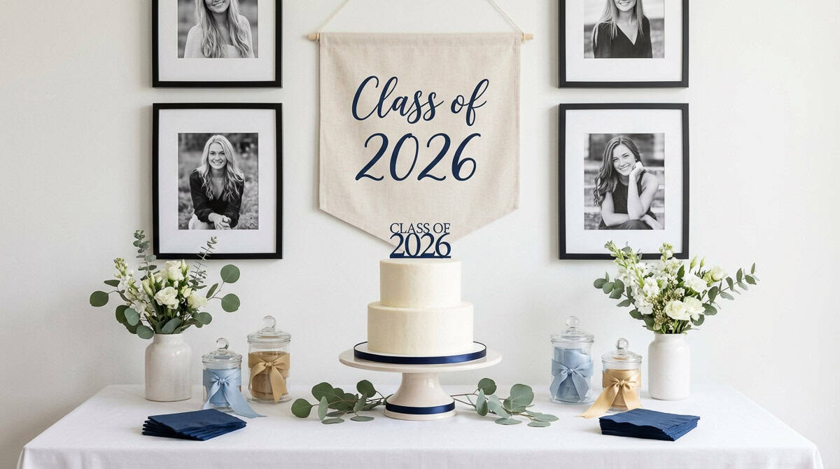 Graduation Party Table Ideas-12 | Fit Fun And Over 40 Fill With Florals in School Colors