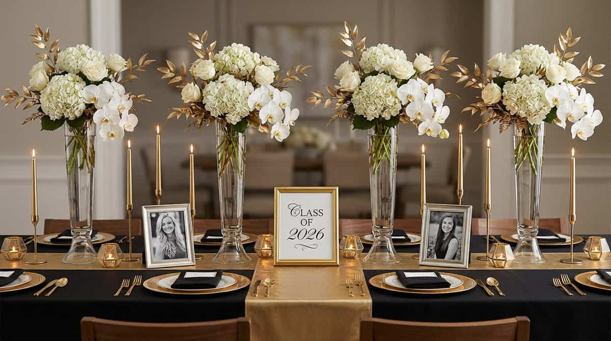 Graduation Party Table Ideas-16 | Fit Fun And Over 40 Backyard Graduation Celebration Tables