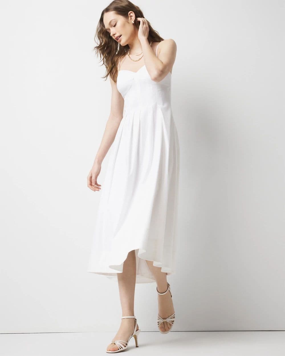 Corset Poplin Midi Dress | White House Black Market