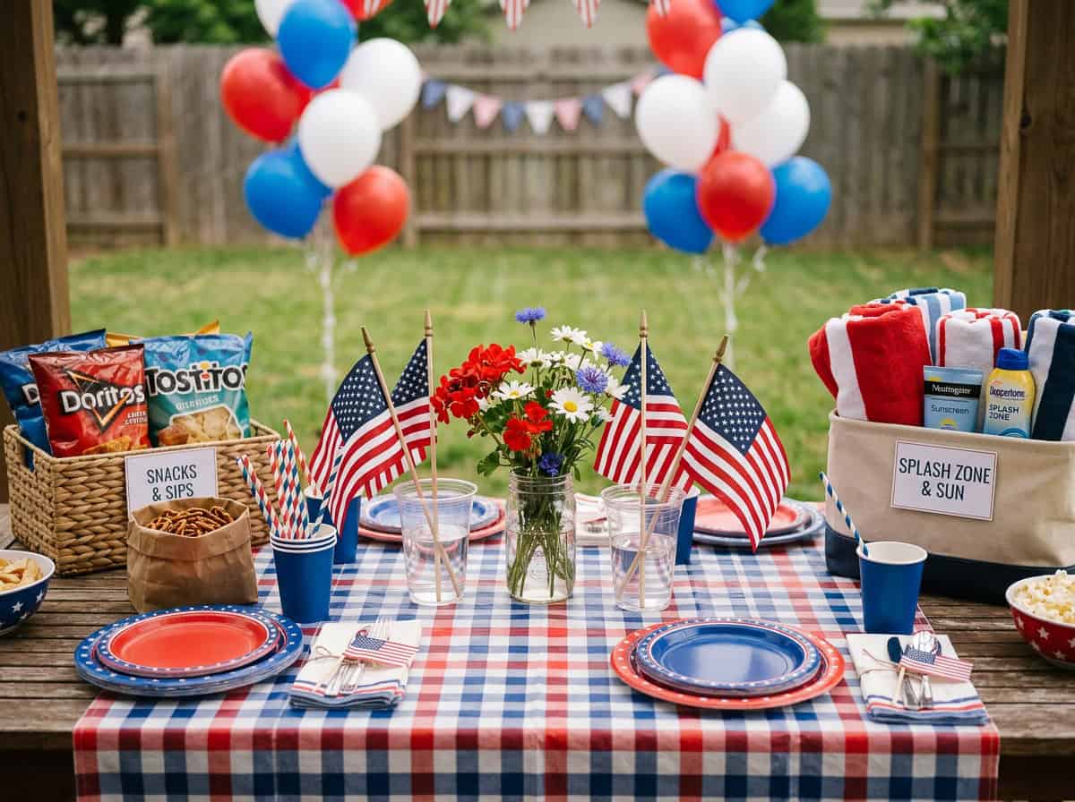 Fourth of July Pool Party Ideas-16 | Fit Fun And Over 40 4th of July Pool Party Decorations (Easy Patriotic Setup)