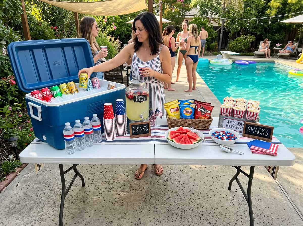 Fourth of July Pool Party Ideas-24 | Fit Fun And Over 40 4th of July Pool Party Drinks (Simple + Fun Setup)