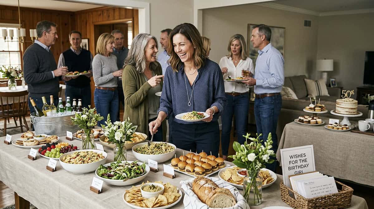 50 Birthday Party Ideas for women-18 | Fit Fun And Over 40 Casual Buffet Party
