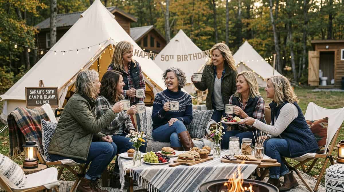 50 Birthday Party Ideas for women-28 | Fit Fun And Over 40 Camping Trip or Glamping Weekend