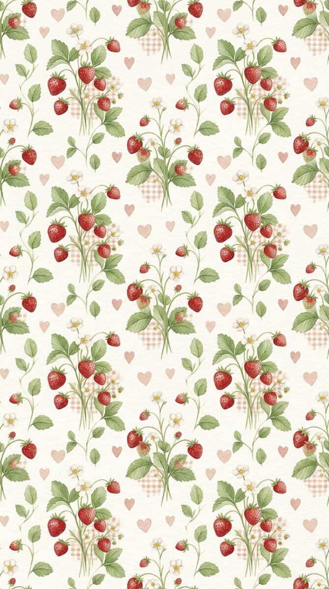 pink wallpaper strawberry