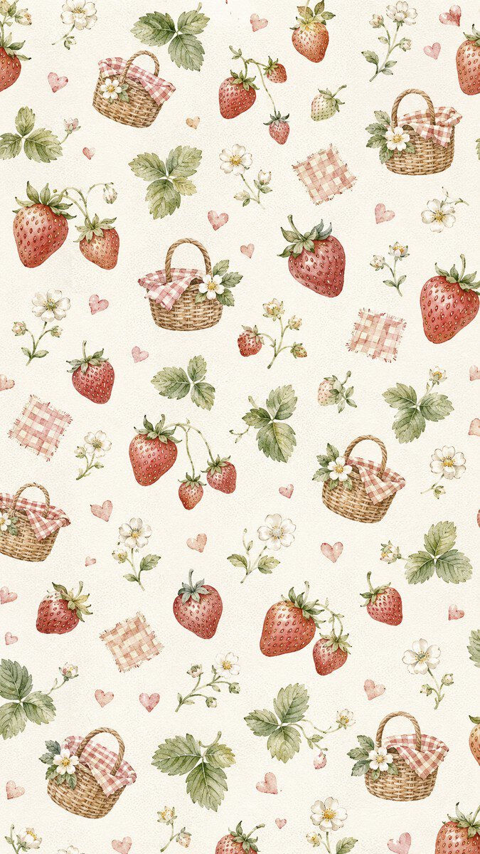 pink strawberry wallpaper