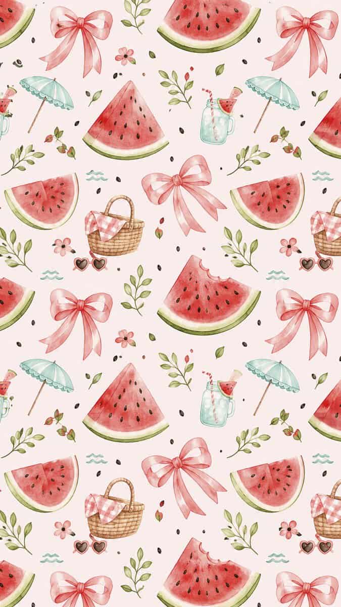 kawaii watermelon wallpaper