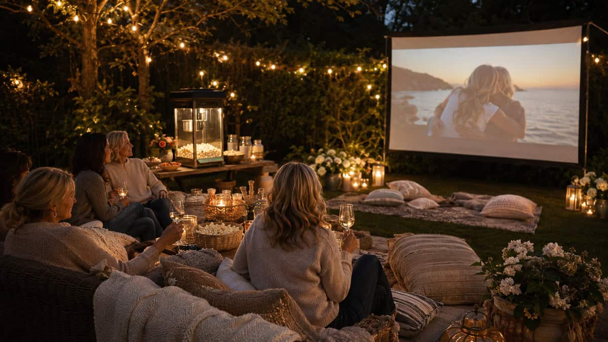 Summer Birthday Parties for Women-8 | Fit Fun And Over 40 Outdoor Movie Night Party